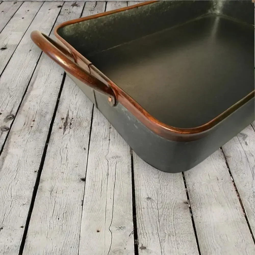Farmhouse Galvanized Tray Serving Coffee Bar Table Home Decor - Picture 3 of 7